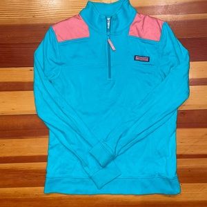 Vineyard Vines teal and pink Shep Shirt